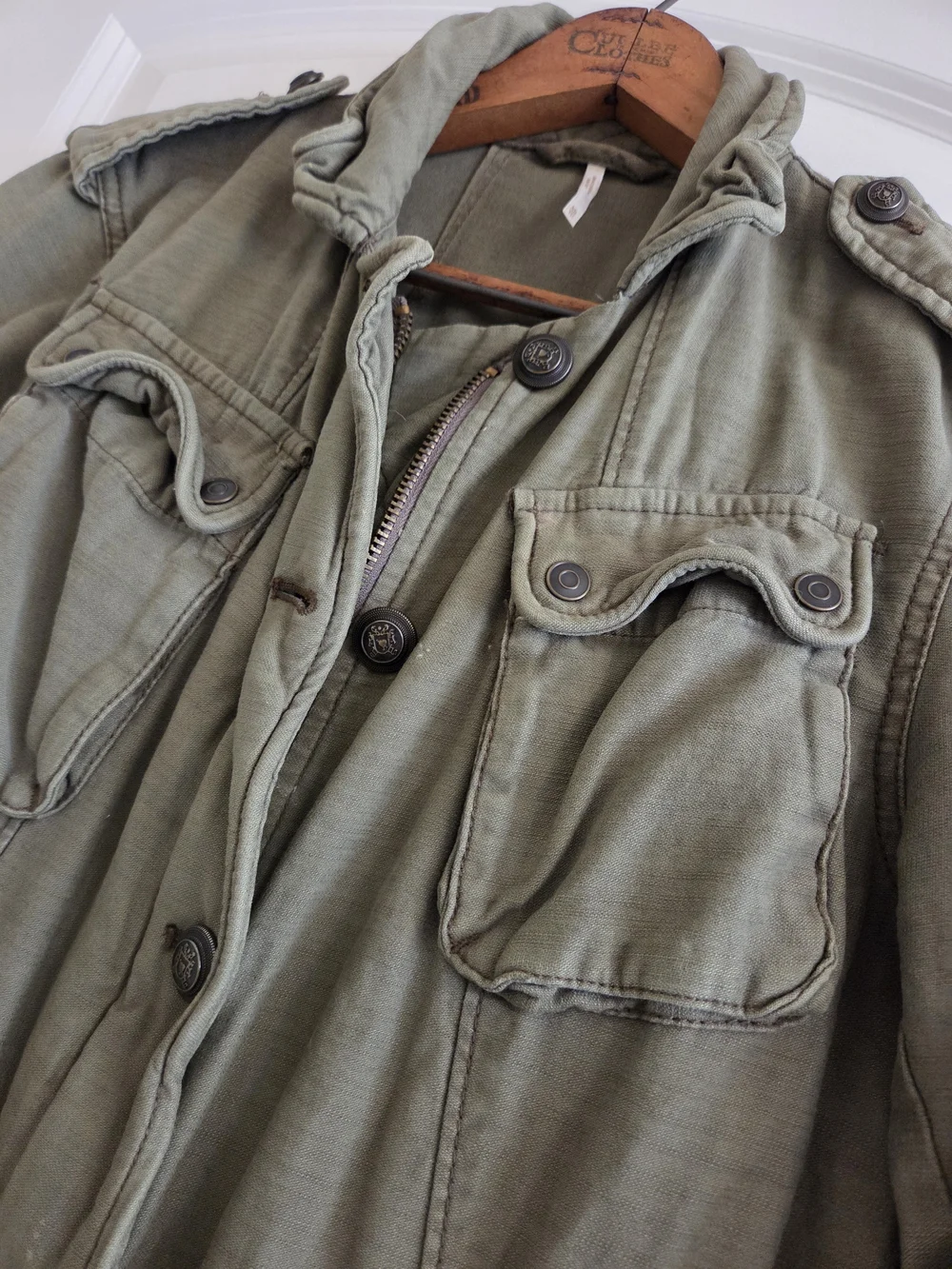 Free People Not Your Brothers Military Surplus Utility Jacket Olive Green XS
